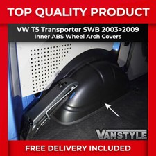 FOR VW T5 TRANSPORTER & CARAVELLE SWB 03-09 ABS INNER INTERNAL WHEEL ARCH COVERS