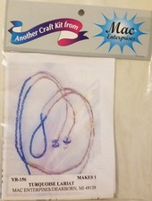 Turquoise Lariat Necklace Beading Beaded Jewelry Craft Kit Mac Enterprises VTG