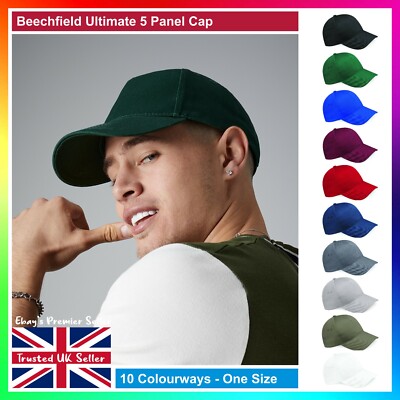Beechfield Ultimate - Panel Cap - Unisex - Panel Plain Hat - (10 Farben)