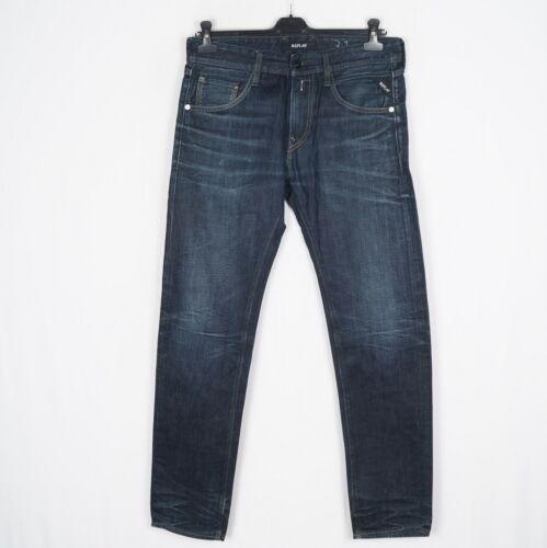 REPLAY NUMASIG Hommes Jean Taille W31 L32 Coupe Slim Bleu Zip Fly Coton k11872 - Photo 1/9