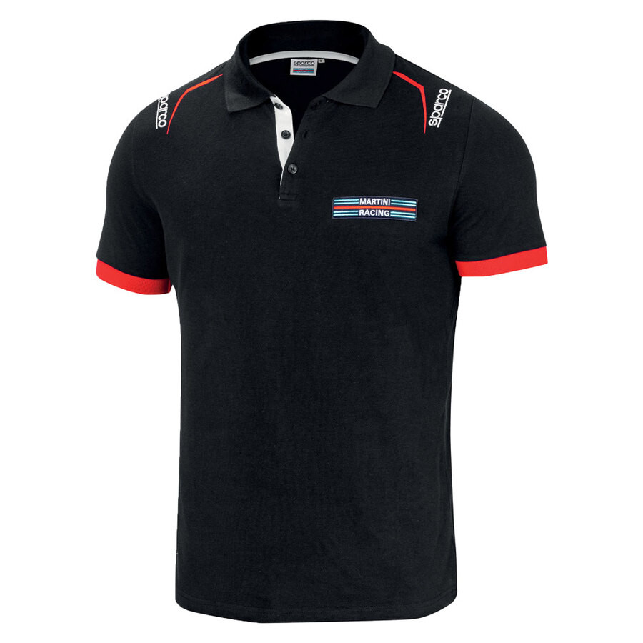 SPARCO Polo Martini Em. - R nero tg M