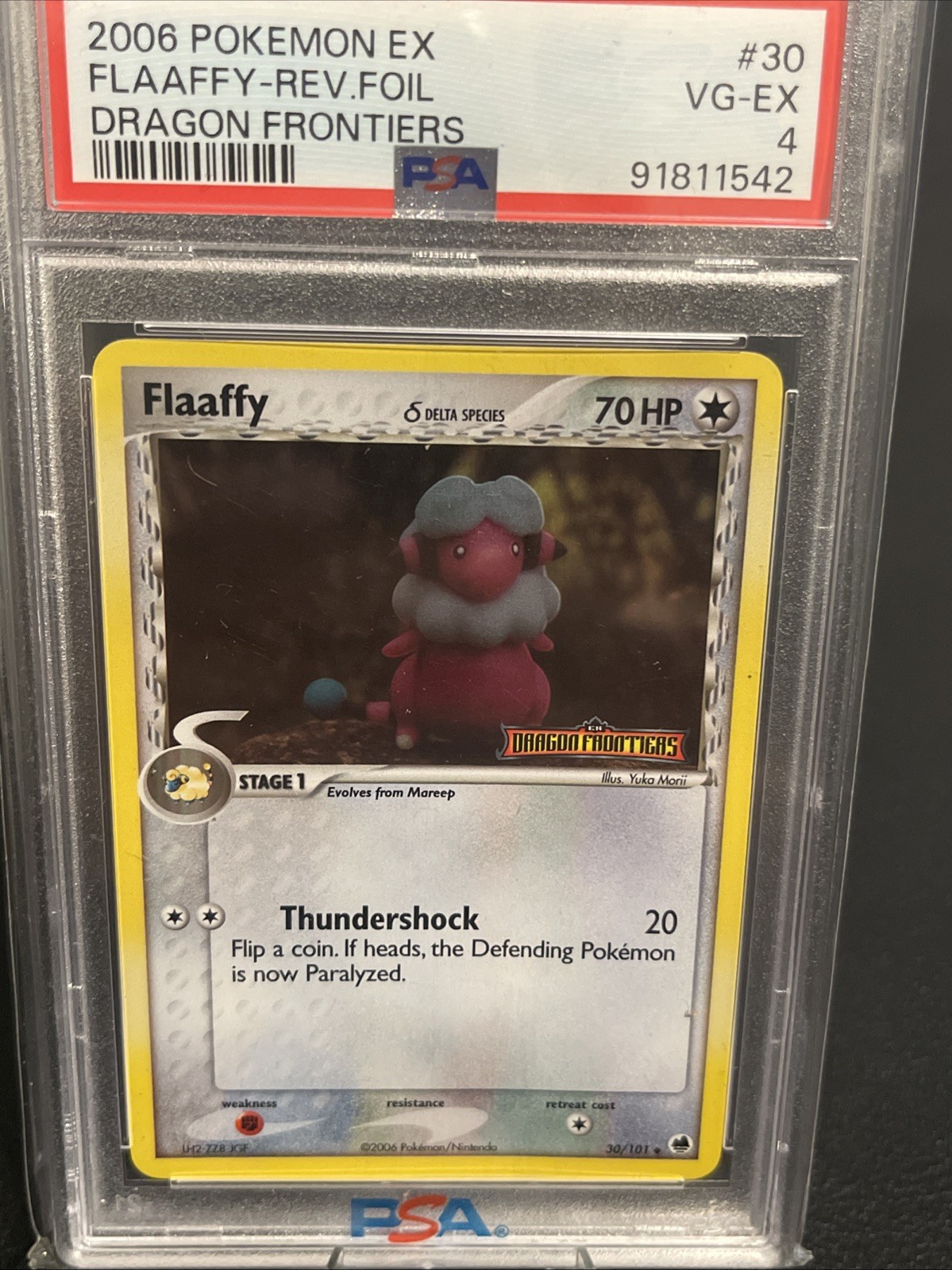 Pokémon TCG Flaaffy Card 30/101 Dragon Frontiers Reverse Holo Stamped 2006 Vintg