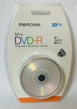 Memorex MINI DVD-R 1.4 GB 30 Min Single Sided 20 Pack -New