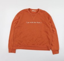 Orangefarbener Pullover Hoodie Damen UK Gr&ouml;&szlig;e S Primark