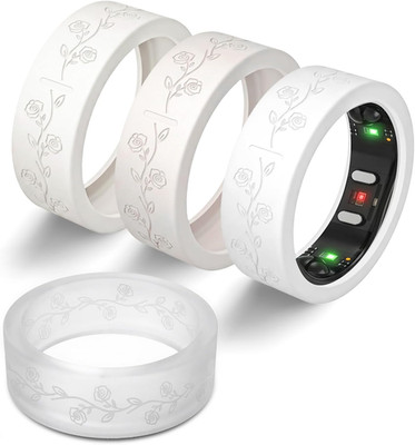 4 Pack Flower Ring Cover for Ringconn Gen 3/Gen 2, Fancy Floral Engraved Anti-Sc
