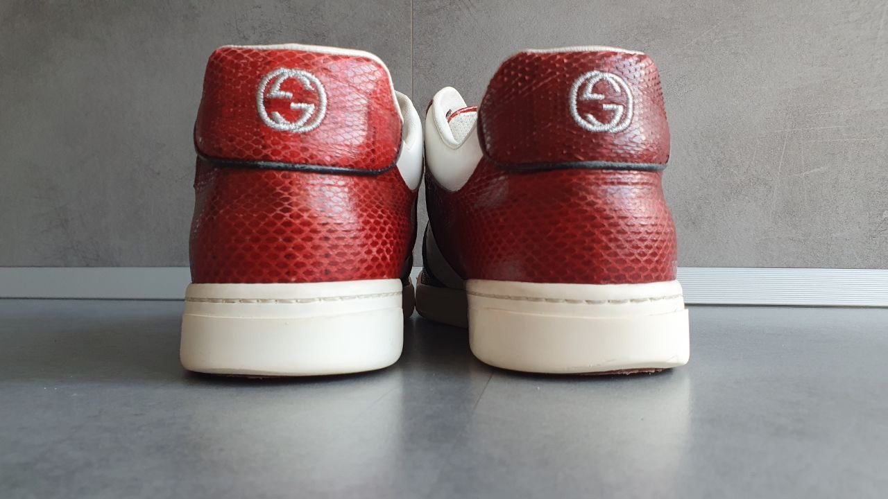 Gucci Interlocking GG Logo Red Python Low Top Sne… - image 15