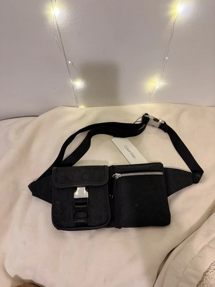 Black Calvin Klein Belt Bag with Silver Hardware NWT CK Logo - Image 3 of 4
