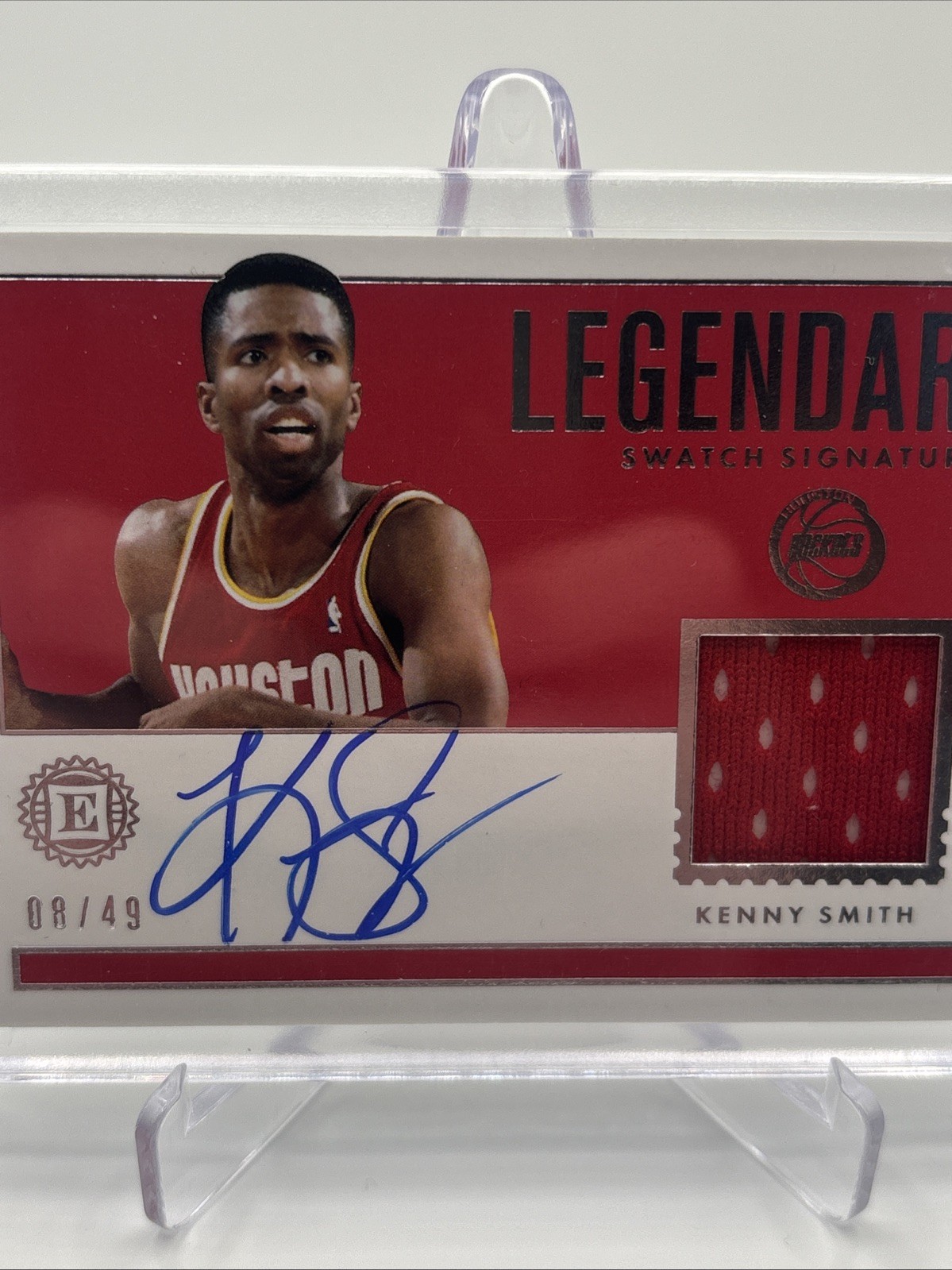 2017-18 Encased Kenny Smith Game Used Jersey Relic Auto 8/49 Rockets basketball view 2