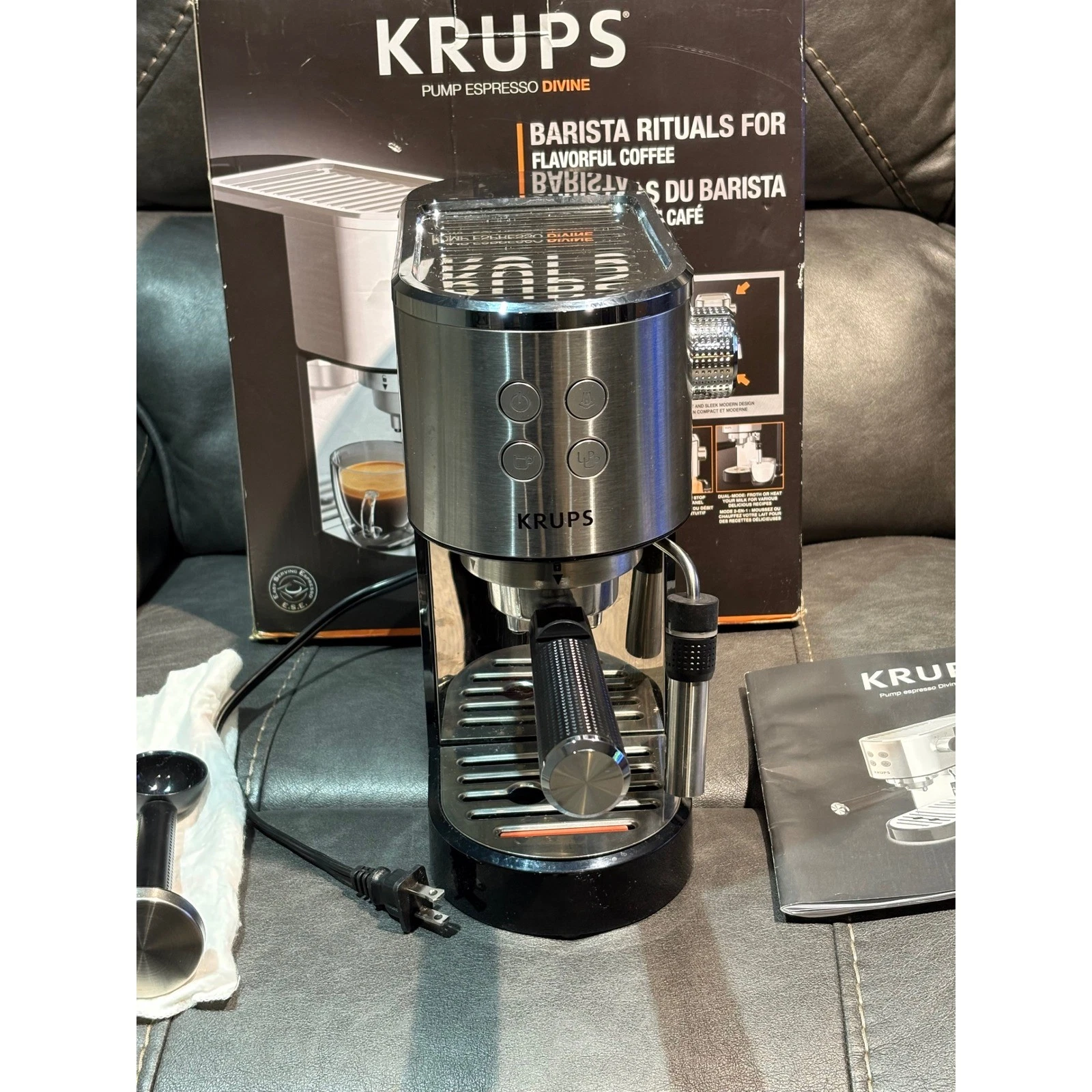 Krups Pump Espresso Divine XP444 Machine Stainless Steel Black 15 Bar Pressure
Opens in a new window