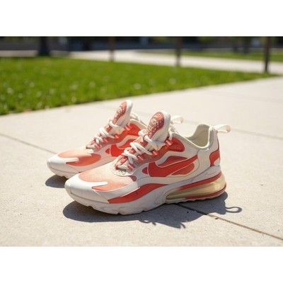 Nike Air Max 270 React Women Shoes White Coral BV3387 100 Sz8 running athletic