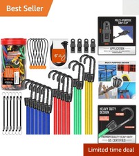 Complete 31-Piece Bungee Cords  Tarp Clips Collection - Heavy-Duty and Reliable