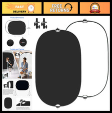 5x6.6ft Black/White 2-in-1 Photography Backdrop, Pop Up Collapsible Screen with