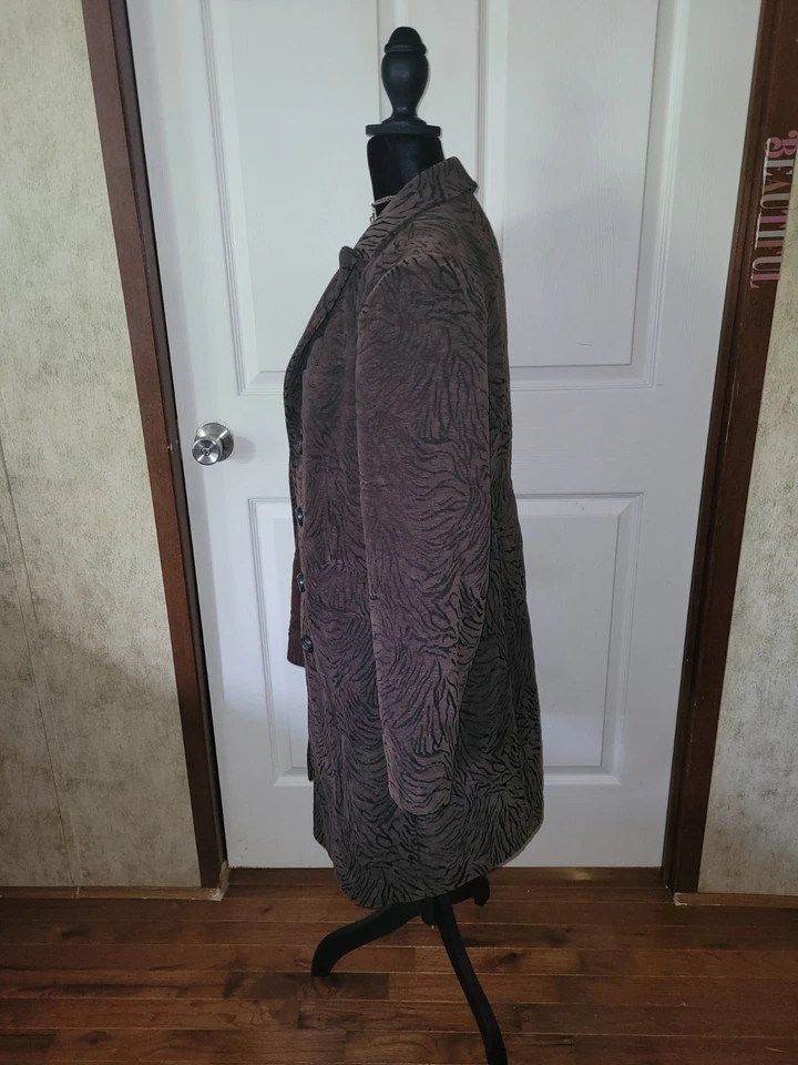 Abrigo largo medio diseño tigre marrón Giacca con bolsillos talla M Foto 3 de 4