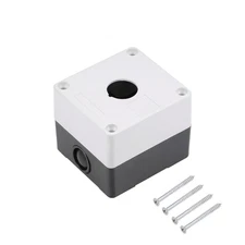 Push Button Switch Control Station Box 22mm 1 Button Holes White and Black