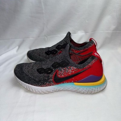 Nike men's Epic React Flyknit 2 in the Black University Red size 9.5