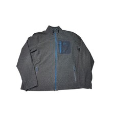 LL Bean Men's XL REG Charcoal Heather Fleece Full Zip Jacket Lined Pocket