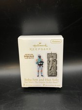 2010 Hallmark Keepsake Star Wars  Boba Fett and Han Solo  Mini Ornaments - NEW