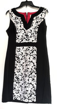 Emma & Michele Shift Dress Black/White   Sleeveless Women Size 10