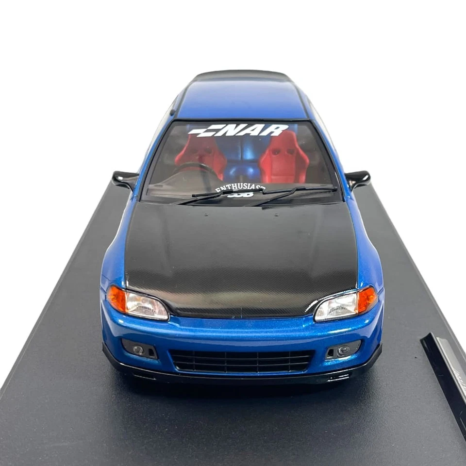 Modellino Auto Solido 1/18 Honda Civic EG6 1991 Cobalt Blue Pearl - Immagine 3 di 4