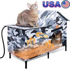 Weatherproof Insulated Cat House Multiple Cats Easy Clean Tool-Free Assembly New