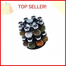 16 Jar Ellington Revolving Countertop Spice Rack with Lift & Pour Caps and Spice