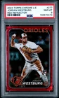 2024 TOPPS CHROME LOGOFRACTOR RED REFRACTOR #277 JORDAN WESTBURG RC /5 PSA 8