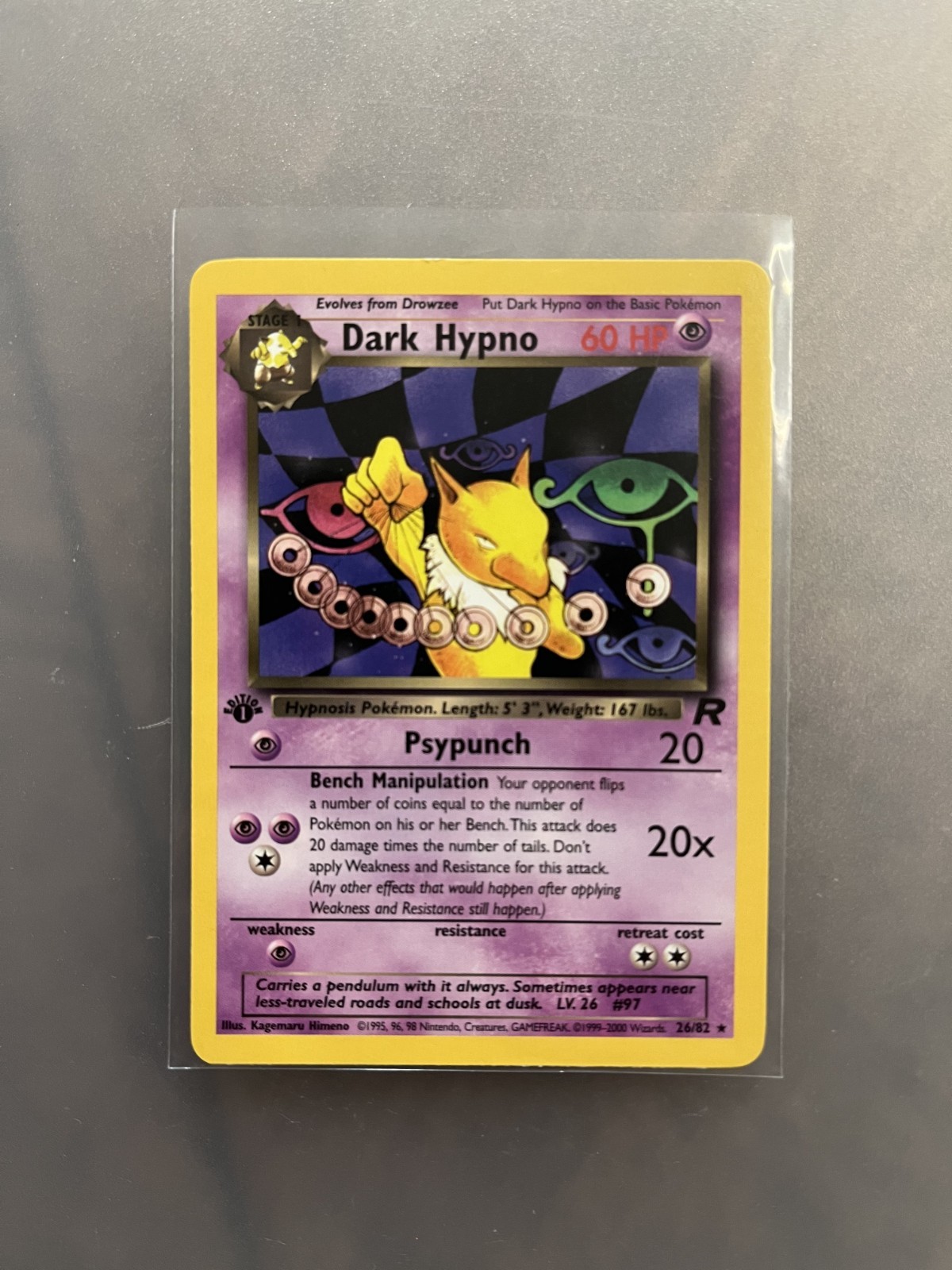 Dark Hypno FIRST EDITION #26 Pokemon Team Rocket INVESTMENT CARD - MINT