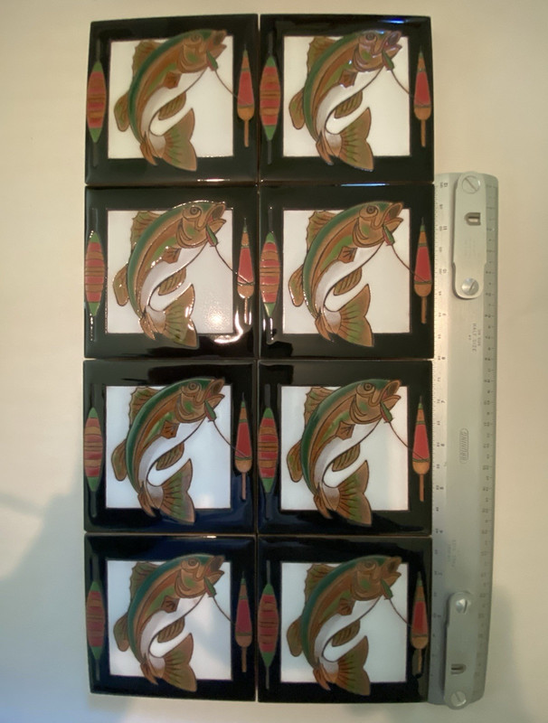 Maanum Custom Art Tiles. Hand glazed ceramic Art tiles.  4x4 inch Bass tiles.