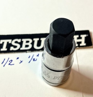 Pittsburgh  Hex Bit Socket - 1/2'' x 1/2'' -Free USA Shipping