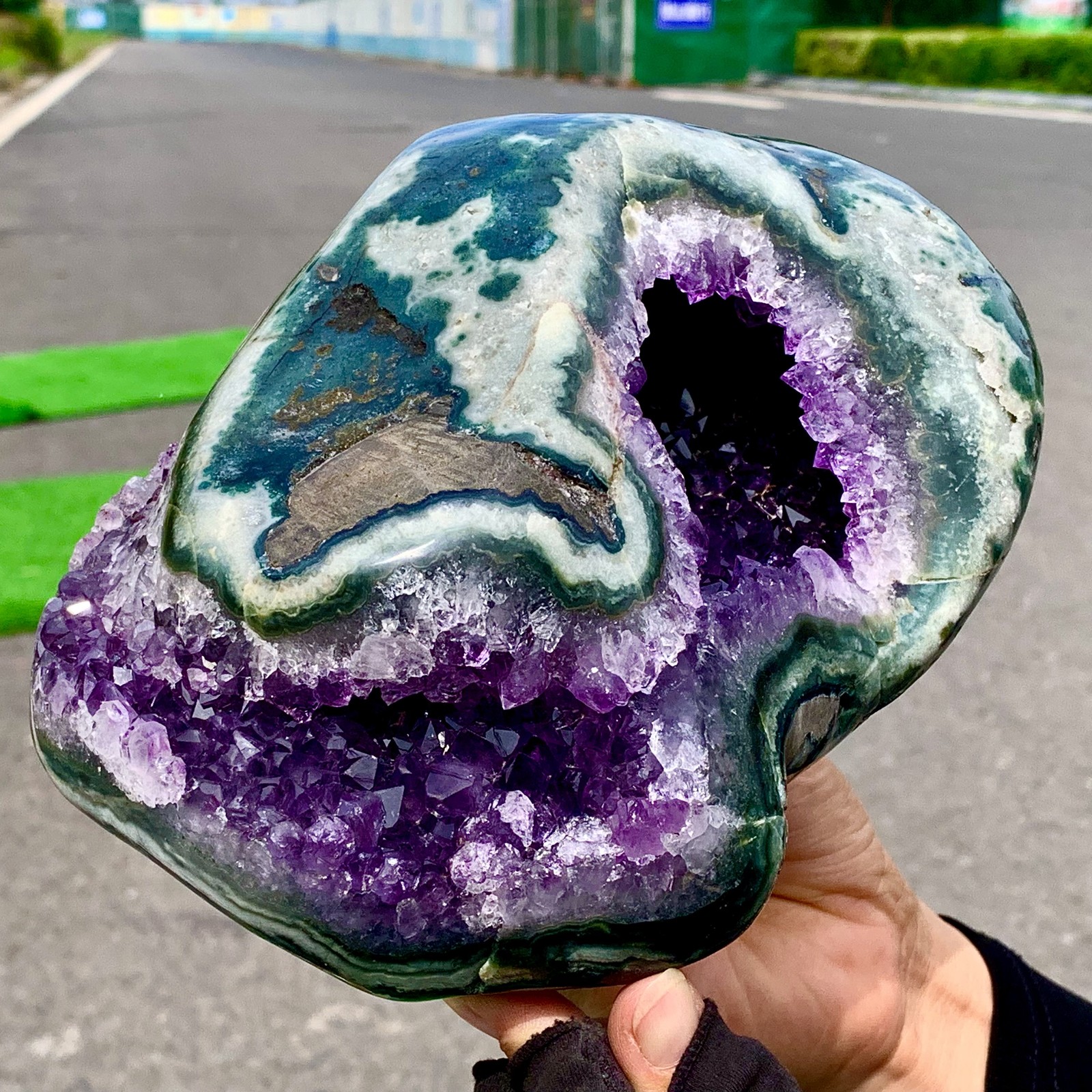 6.19LB Natural Amethyst geode quartz clustercrystal specimen Healing