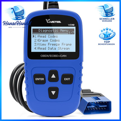 OBD2 Diagnosegerät VD10 für EOBD Fahrzeuge mit Live-Daten I/M Bereitschaft Auto