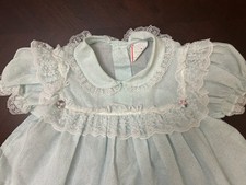 Vintage Baby Girl Mint Green Lace Party Dress 24M Heirloom Cottagecore