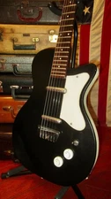 Vintage 1958 Danelectro Silvertone U-2 Electric Guitar Black With Gig Bag