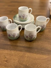 Altenburg China From Germany Set Of 5 Teacups And Saucers Vintage