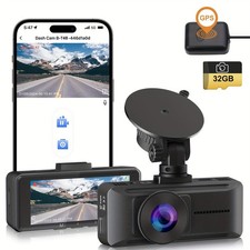 3.16'' Dash Cam Ultra HD 4K Front Dash Camera Built-in WIFI GPS, APP Contral