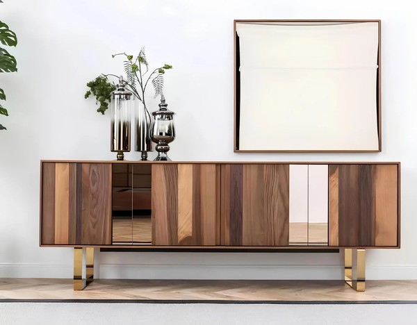 Sideboard Spiegel Schrank Design Luxus Wohnzimmer Modern Set Anrichte 2Tlg-image