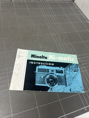 VINTAGE CAMERA INSTRUCTION MANUAL MINOLTA HI MATIC PHOTO PHOTOGRAPHY ART