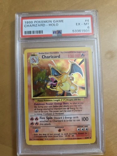 Pokemon Base Set Unlimited Charizard Holo 4/102 PSA 6 Ex-Mint TCG