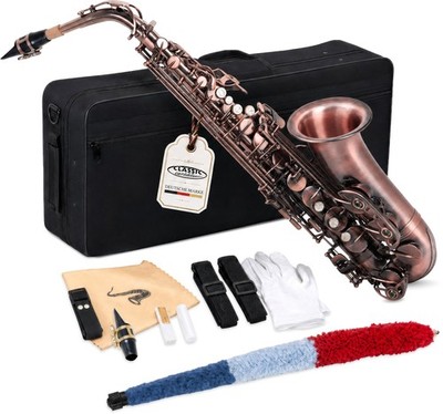 Alt Saxophon Sax Saxofon Es Stimmung Koffer Mundstück Blättchen Antique Red