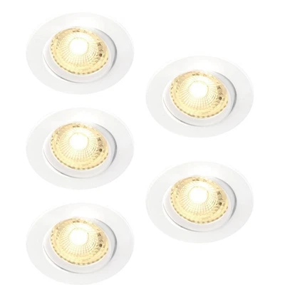 5 x Nordlux LED Einbaustrahler Octans Weiß rund schenkbar 4,8W GU10 warmweiß - Bild 1 von 2