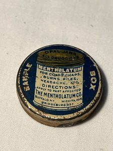 c1920s Sample Box the Mentholatum Company Buffalo, N.Y. Vintage Medical Tin