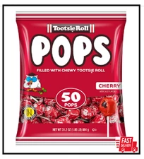 Tootsie Pops Cherry Flavored Lollipops with Delicious Chocolatey Center 50 Count