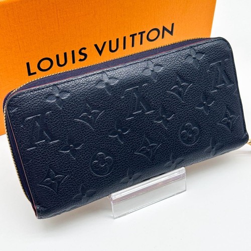 Louis Vuitton Monogram Empreinte Zippy Wallet Long Wallet Navy