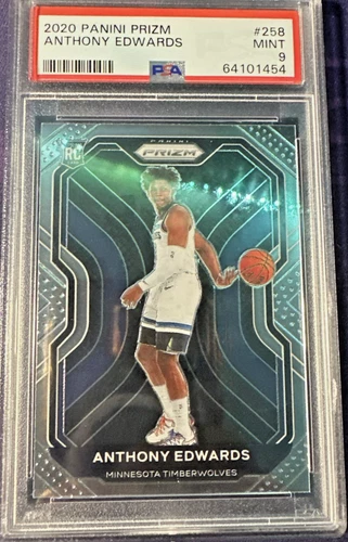Anthony Edwards 2020 Panini Prizm #258 Rookie Card Graded PSA MINT 9