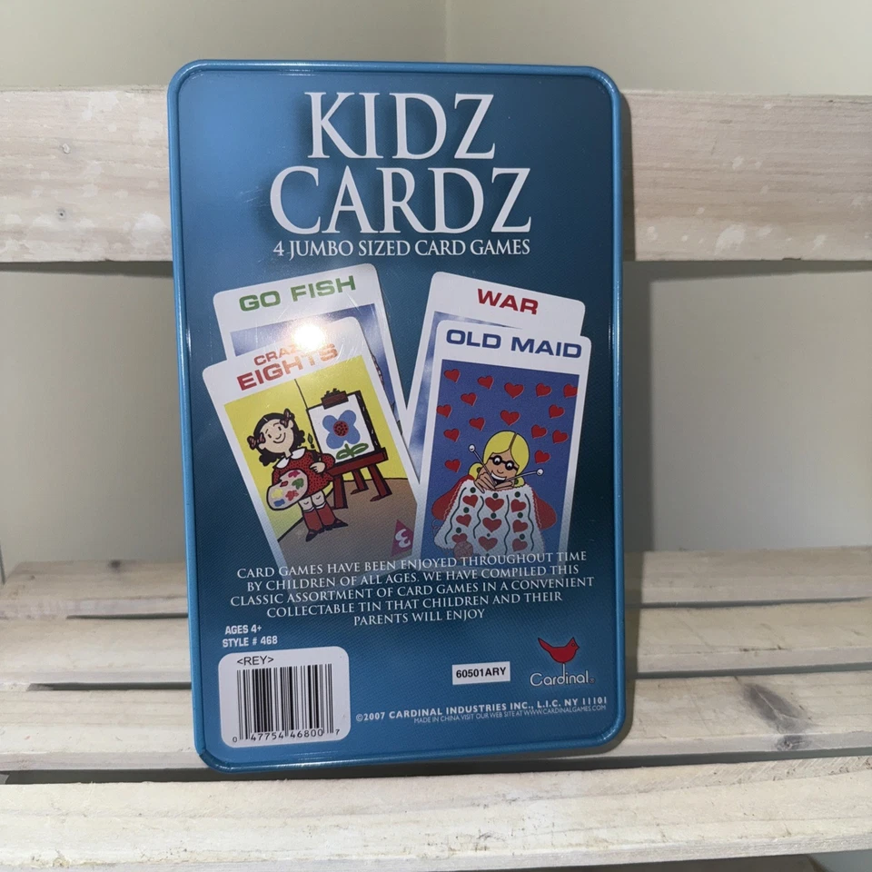 Classic Games Kidz Cardz In A Tin 4 Jumbo Sized Card Games New Sealed 2007 - Image 4 of 4