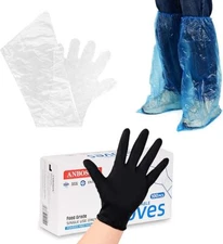 100Pairs Field Dressing Gloves, 3 in1 Set Disposable Hunting Deer Gutting Gloves