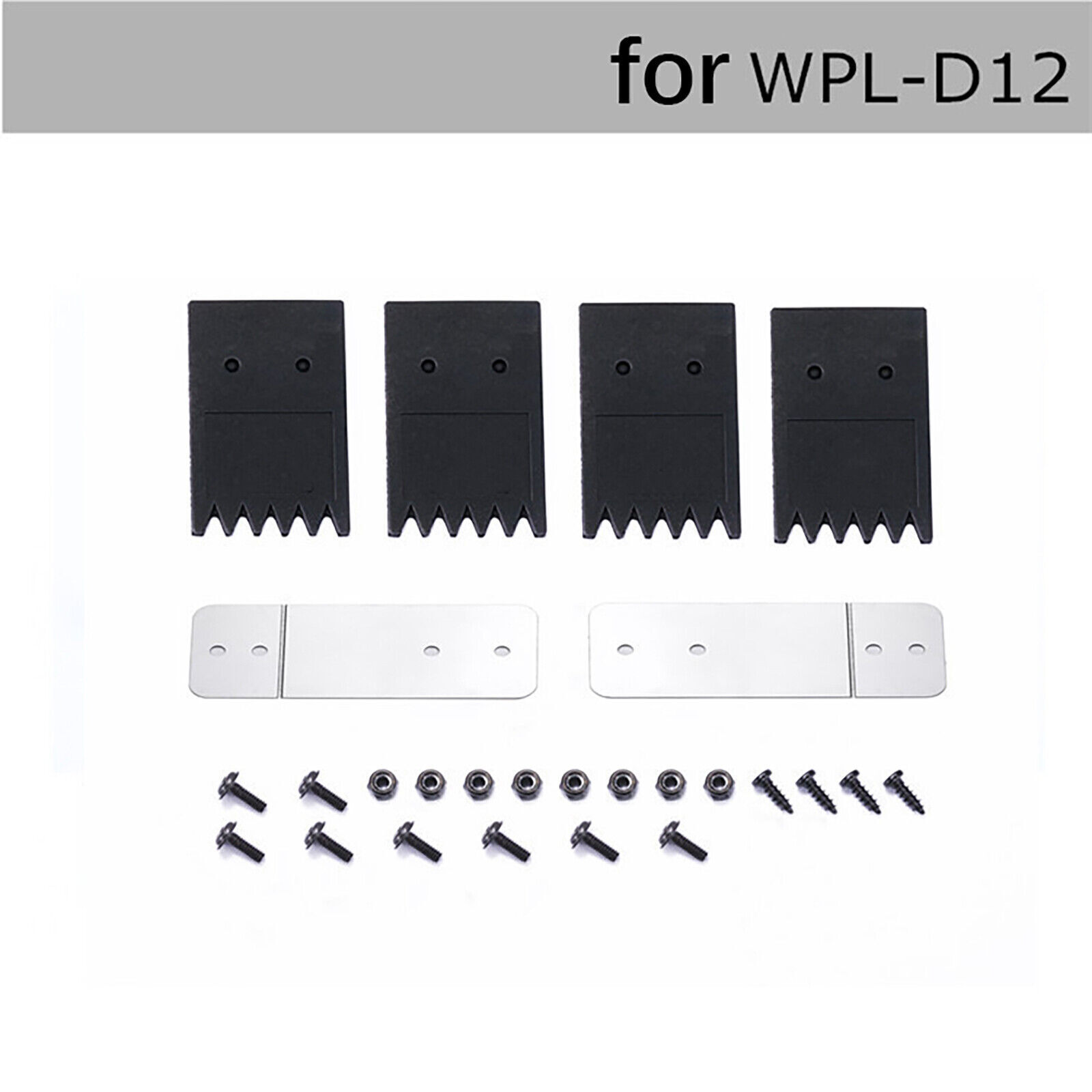 Rubber Mud Fender Flaps Mudguard w/Metal Bracket For WPL D12 RC Car Upgrade Kit