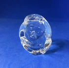 Steuben Crystal Sitting Monkey Hand Cooler Paperweight Signed, Numbered NIB