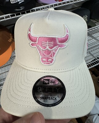 New Era Chicago Bulls 9Fifty Snapback Hat A Frame Ivory Pink Cream