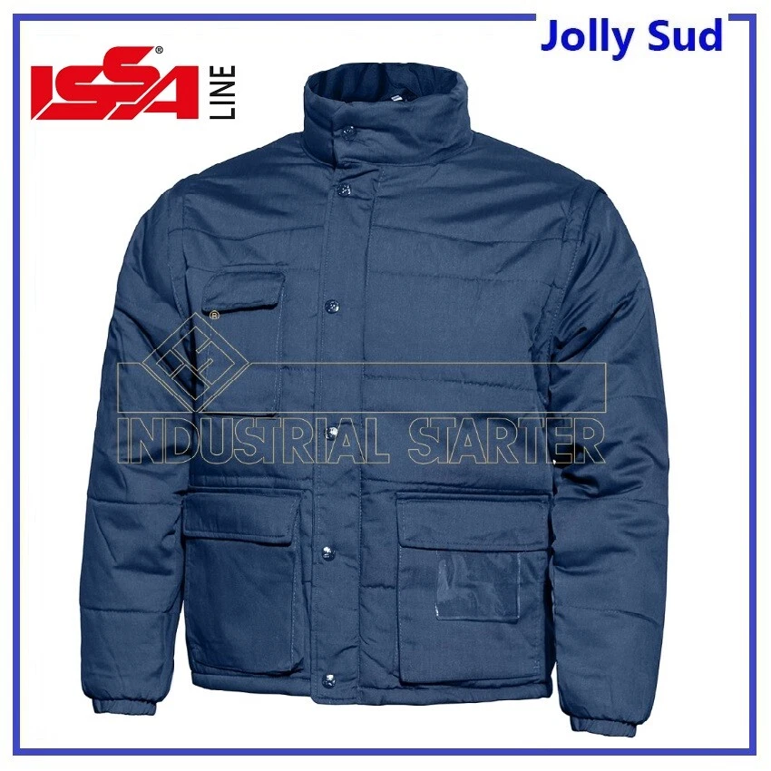 Giubbotto da Lavoro Giubbino Uomo Invernale ISSA Giaccone con Maniche Staccabili - Immagine 2 di 4